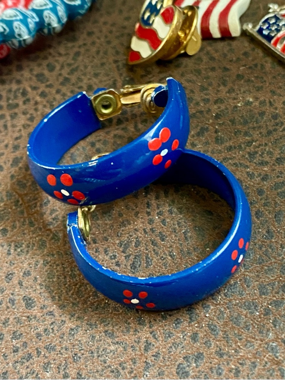 Patriotic Star Pendant Necklace, Charms, Earrings, Bracelets - Red, White & Blue - Picture 9 of 14